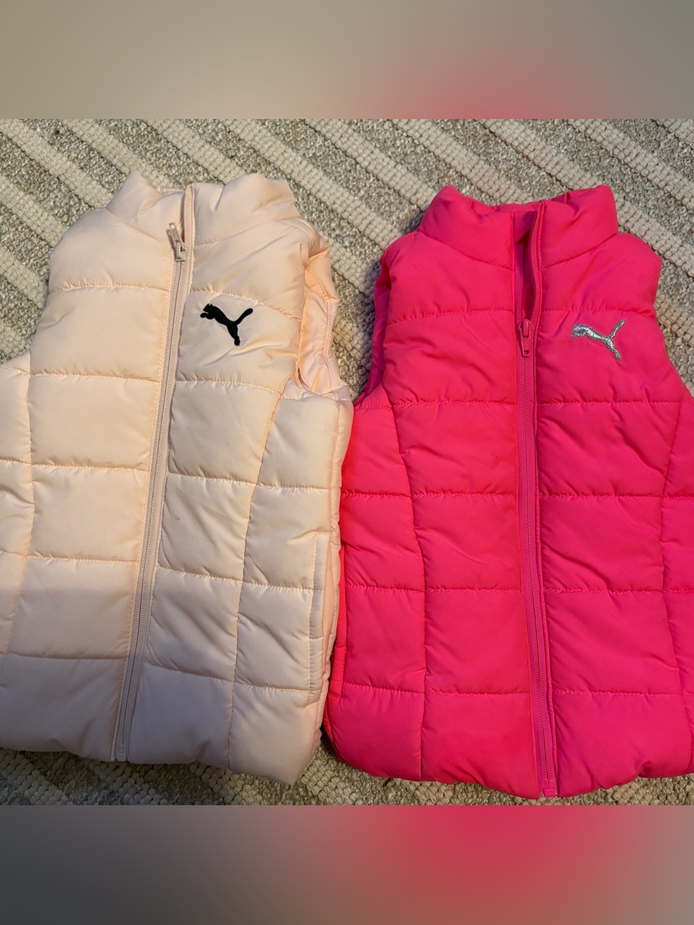 Puma Kids Quilted Vest - Light Pink & Hot Pink